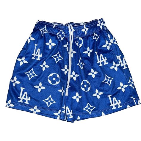 lv shorts blue and white|louis vuitton shorts men's.